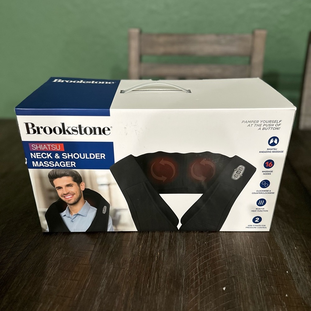 NEW Brookstone Shiatsu Neck & Shoulder Massager